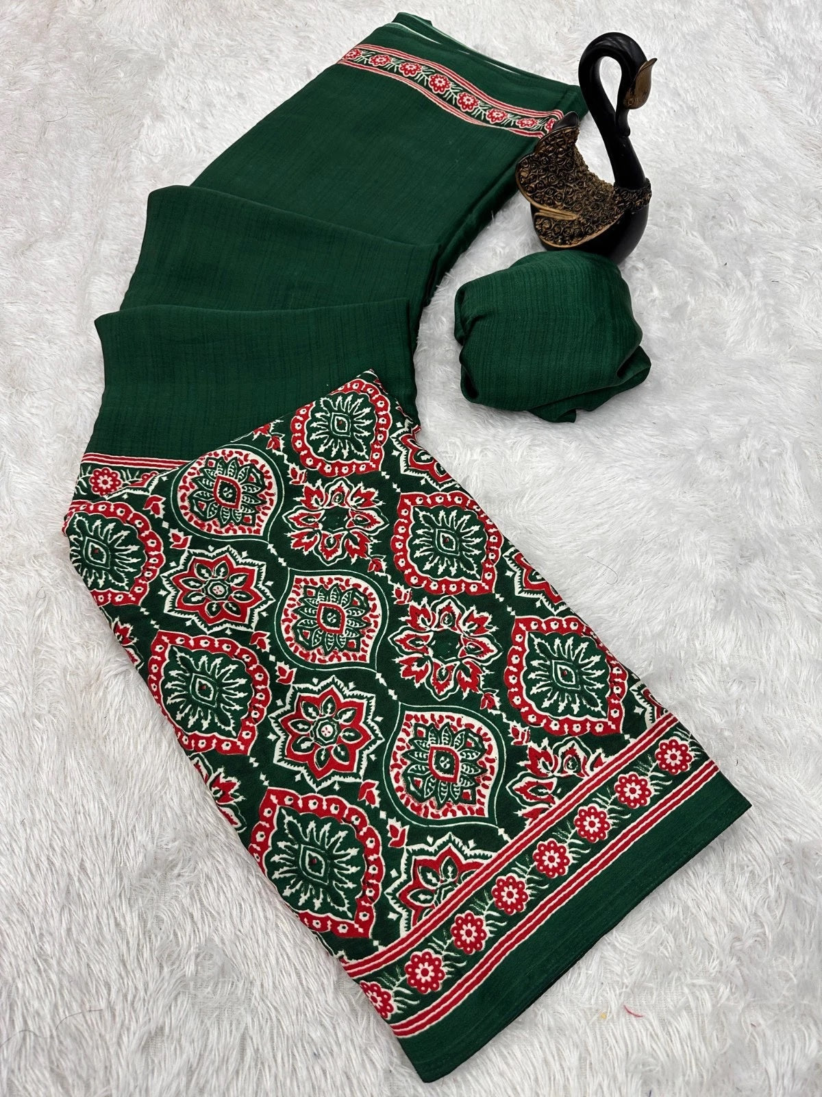 Simple Classic Fancy Lagdi Pure Gajji Soft Silk Saree With Blouse 11-SS image 3