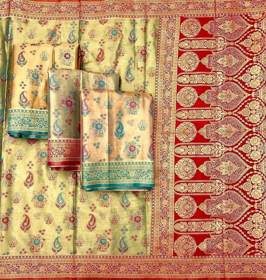 Festival Traditional Wear Designer Pure Tissue Saree With Blouse 11-VF image 9