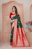 Elegant Soft Silk Weaving Saree With Banarasi Jari Work With Blouse 11-VF image 1