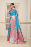 Wedding Soft Silk Saree Weaving Heavy Banarasi Pallu With Blouse 11-VF image 1