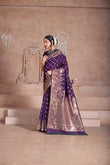 Wedding Soft Silk Banarasi Jari Work Festival Wear Sari With Blouse11-VF image 1