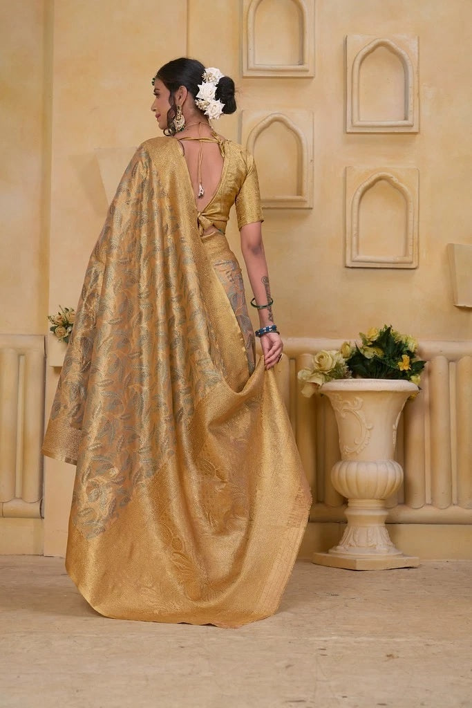 Indian Pure Tissu Traditional Wedding Festival Saree With Blouse 11-VF image 4