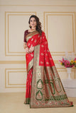 Traditionl Soft Silk Weaving Saree With Banarasi Jari Work With Blouse11-VF image 1