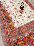 Pure Soft Rajwadi Pashmina Silk Weaving Saree Traditional Sari With Blouse 11-SS image 7