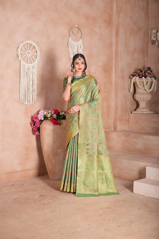 Festival Pure Tissu Traditional Wedding Festival Saree With Blouse 11-VF image 1