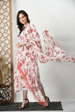 White Beautiful Printed Flared Dress Classic And Stylish Top With Dupatta 12-VC image 1