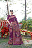 Traditional Soft Pure Silk Saree With Pashmina Design With Blouse 11-VF image 1