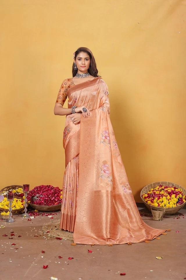 Soft Bamber Weaving Rich Pallu Traditional Wear Sari With Blouse 11-VF image 1