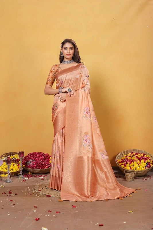 Soft Bamber Weaving Rich Pallu Traditional Wear Sari With Blouse 11-VF image 1