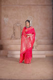 Women's Soft Silk Weaving Banarasi Jari Work Wedding Wear Sari With Blouse 11-VF image 5