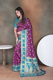 Elegant Soft Silk Saree Weaving Heavy Banarasi Pallu Sari With Blouse 11-VF image 2