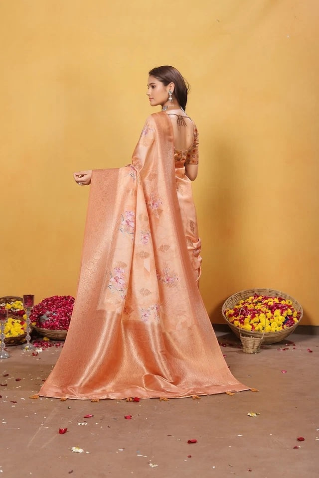 Soft Bamber Weaving Rich Pallu Traditional Wear Sari With Blouse 11-VF image 7