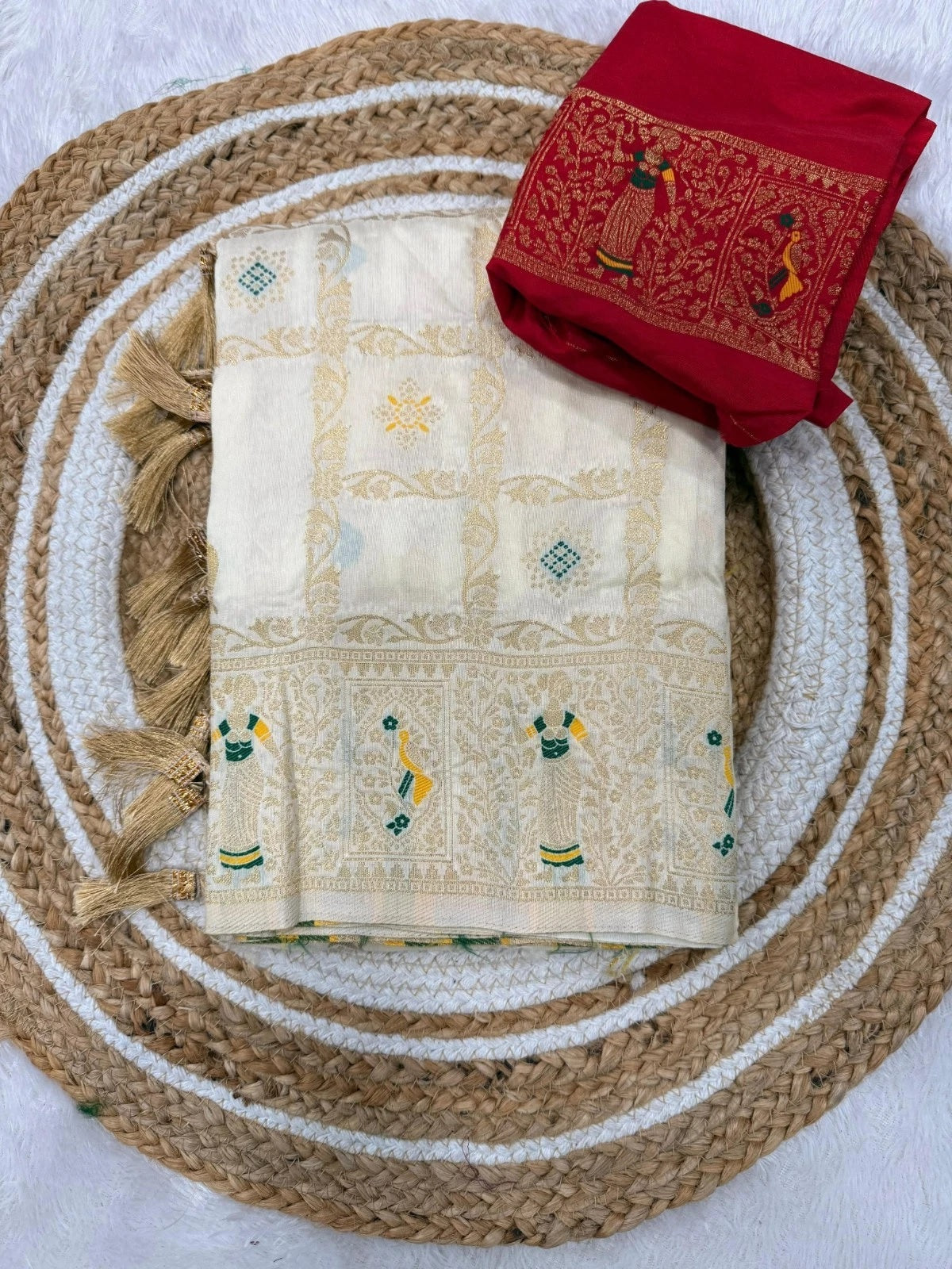 Pure Soft Khadi Georgette Silk Traditional Festival Wear Sari With Blouse 11-SS image 4