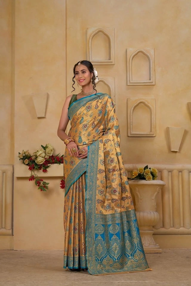 Festival Traditional Wear Designer Pure Tissue Saree With Blouse 11-VF image 2