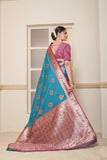 Wedding Soft Silk Saree Weaving Heavy Banarasi Pallu With Blouse 11-VF image 2