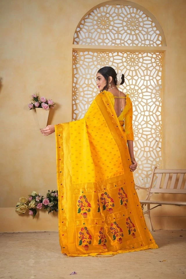 Pethani Silk With Fancy Pallu Traditional Wear Saree With Blouse 11-VF image 9