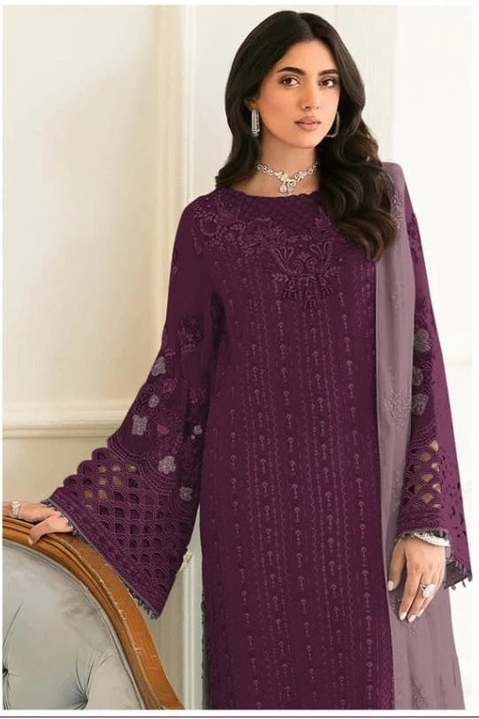 Fancy Heavy Faux Georgette Wedding Wear Designer Top Bottom With Dupatta 12-RD image 4