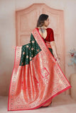 Elegant Soft Silk Weaving Saree With Banarasi Jari Work With Blouse 11-VF image 9