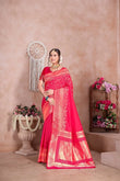 Soft Silk Weaving Banarasi Jari Work Wedding Wear Sari With Blouse 11-VF image 1