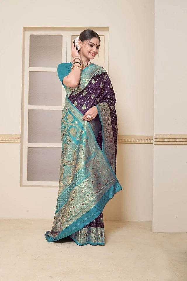 Festival Wedding Wear Soft Silk Saree Weaving Banarasi With Blouse 11-VF image 2