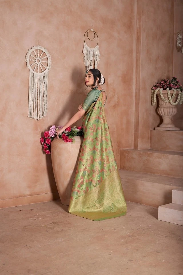 Festival Pure Tissu Traditional Wedding Festival Saree With Blouse 11-VF image 8