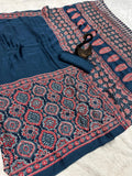 Simple Classic Fancy Lagdi Pure Gajji Soft Silk Saree With Blouse 11-SS image 2