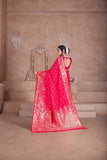 Women's Soft Silk Weaving Banarasi Jari Work Wedding Wear Sari With Blouse 11-VF image 6