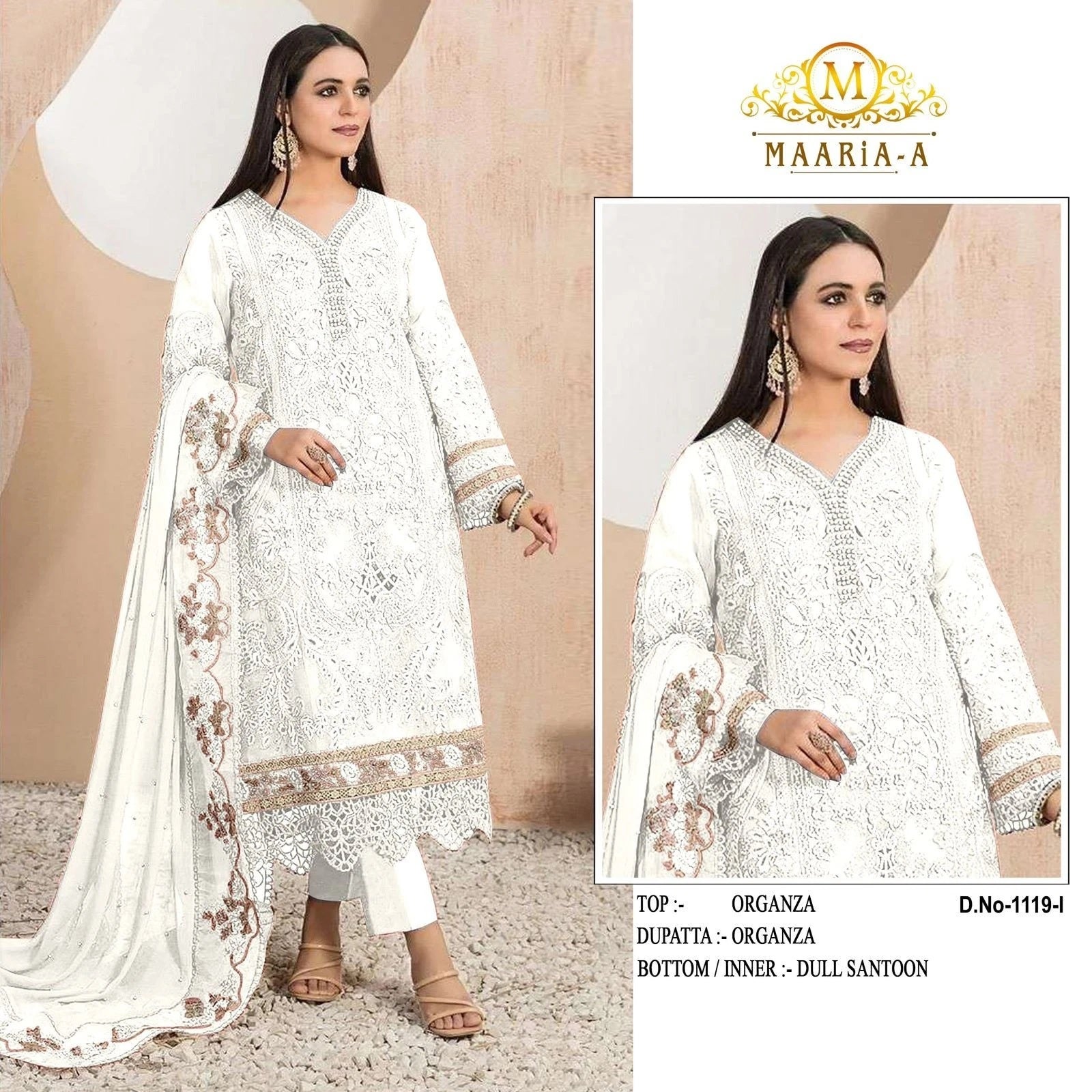Heavy Organza With Embroidery Work Top Bottom & Dupatta For Women's 12-RD image 3
