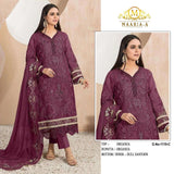 Classic Heavy Organza With Embroidery Work Top Bottom & Dupatta For Womens 12-RD image 3