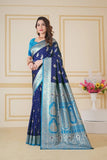 Traditionl Soft Silk Weaving Saree With Banarasi Jari Work With Blouse11-VF image 2