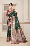 Wedding Soft Silk Saree Weaving Heavy Banarasi Pallu With Blouse 11-VF image 3