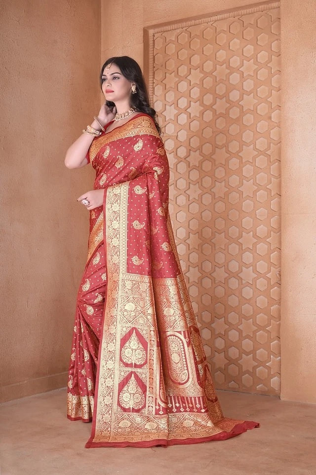 Soft Silk Saree Weaving Banarasi Traditional Wear Sari With Blouse 11-VF image 2