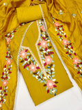 Traditional Beautiful Roman Silk Designer Top Bottom & Dupatta 12-VF image 6