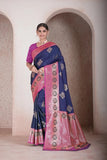 Traditional Soft Silk Weaving Heavy Banarasi Pallu Sari With Blouse 11-VF image 2