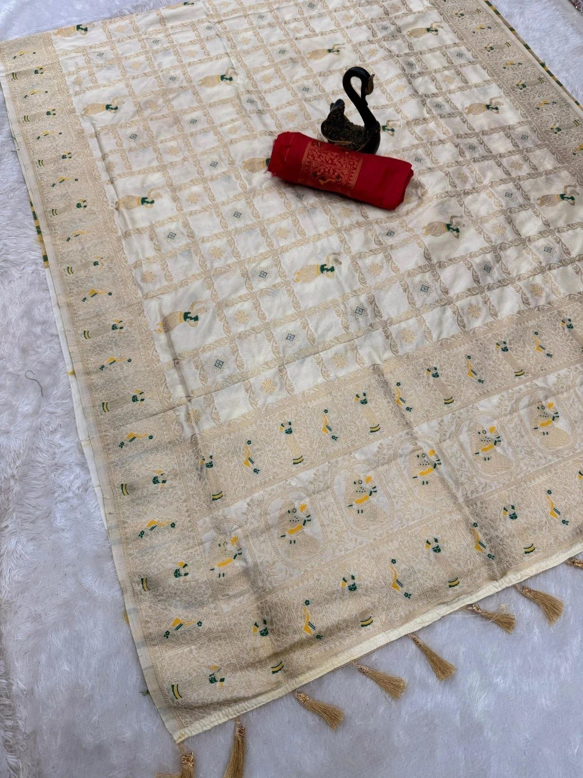 Pure Soft Khadi Georgette Silk Traditional Festival Wear Sari With Blouse 11-SS image 3