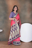 Elegant Soft Silk Saree Weaving Heavy Banarasi Pallu Sari With Blouse 11-VF image 4