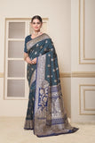Festival Wedding Wear Soft Silk Saree Weaving Banarasi With Blouse 11-VF image 4