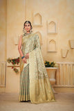 Indian Pure Tissu Traditional Wedding Festival Saree With Blouse 11-VF image 2