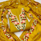 Traditional Beautiful Roman Silk Designer Top Bottom & Dupatta 12-VF image 2