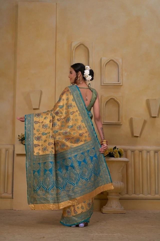 Festival Traditional Wear Designer Pure Tissue Saree With Blouse 11-VF image 4