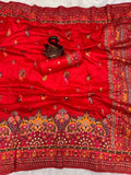 Pure Soft Rajwadi Pashmina Silk Weaving Saree Traditional Sari With Blouse 11-SS image 8