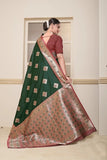 Wedding Soft Silk Saree Weaving Heavy Banarasi Pallu With Blouse 11-VF image 4