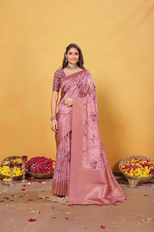 Soft Bamber Weaving Rich Pallu Traditional Wear Sari With Blouse 11-VF image 2