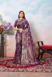 Women's Classic Soft Silk Weaving Banarasi Jari Work Sari With Blouse11-VF image 4
