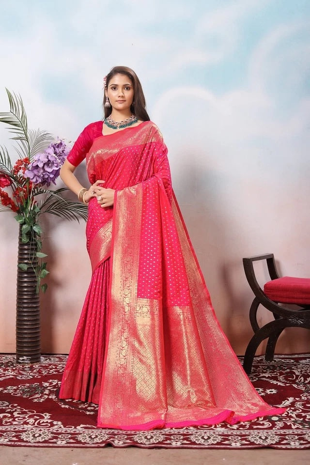 Traditional Soft Silk Indian Designer Festival Sari With Blouse 11-VF image 2