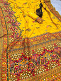 Pure Soft Rajwadi Pashmina Silk Weaving Saree Traditional Sari With Blouse 11-SS image 3