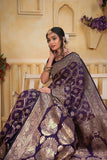 Soft Silk Weaving Banarasi Jari Work Wedding Wear Sari With Blouse 11-VF image 5