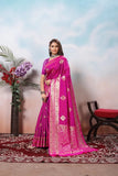 Traditional Soft Silk Jacquard Border Contras Sari With Blouse 11-VF image 3
