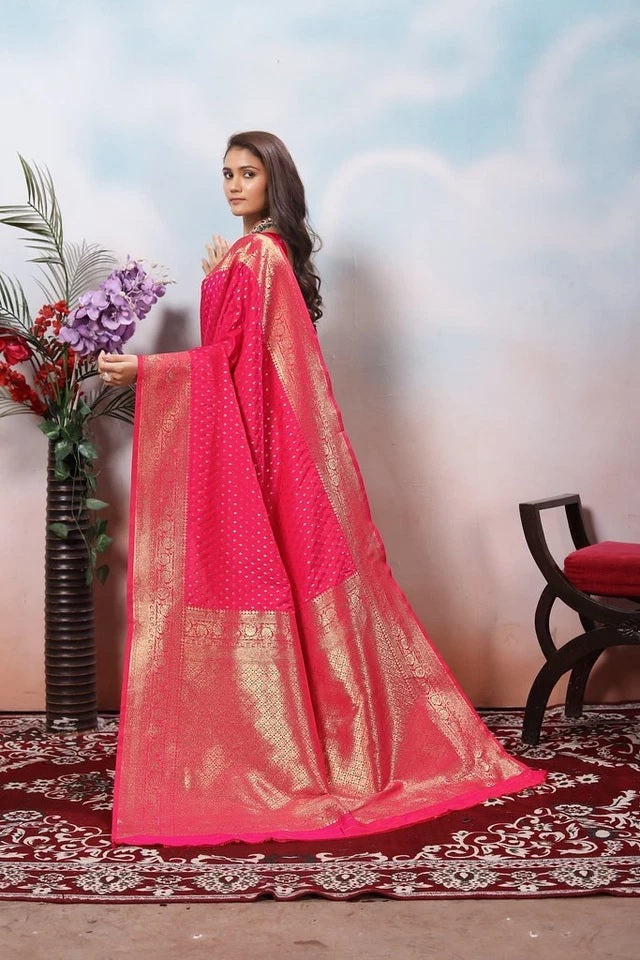 Traditional Soft Silk Indian Designer Festival Sari With Blouse 11-VF image 9