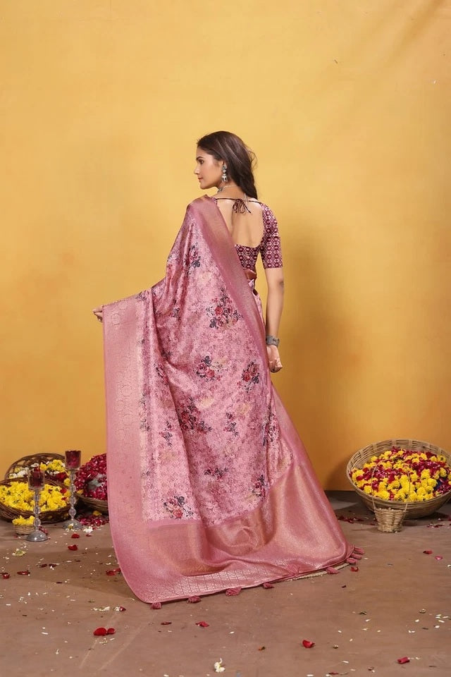 Soft Bamber Weaving Rich Pallu Traditional Wear Sari With Blouse 11-VF image 9